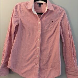 Vintage Tommy Hilfiger Red and White Striped Shirt